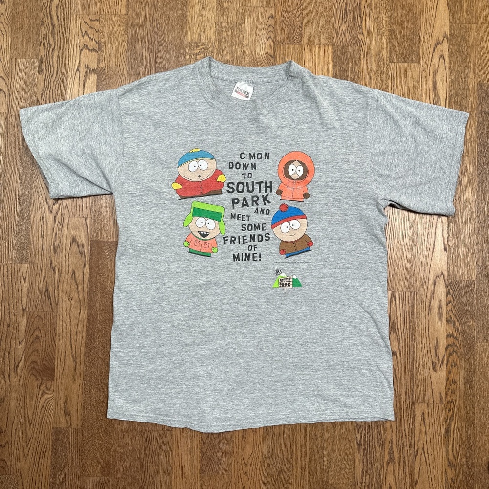 Vintage 90s South Park Meet Some Friends Cartman Kenny Tultex T Shirt Mens XL